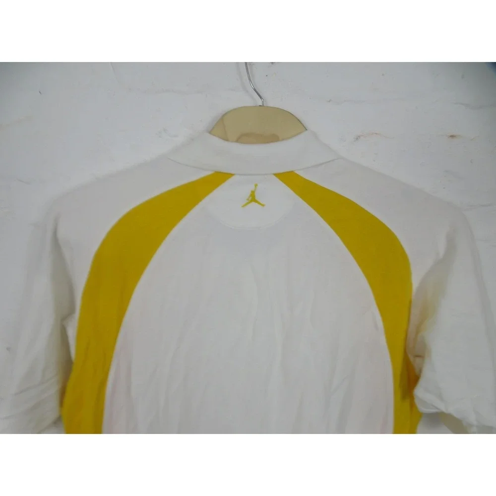 Vtg Air Jordan 1 Retro Polo Shirt Mens 3XL Wings White Yellow Flight Basketball